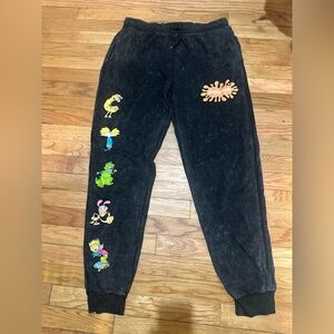 Nickelodeon Cartoon Men’s Gray Graphic Joggers Gerald Rocko Arnold Kim Susie Med